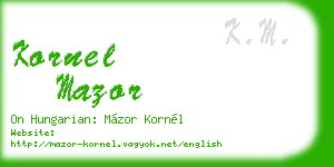 kornel mazor business card