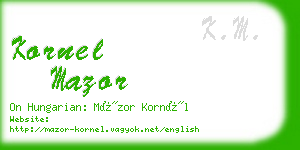 kornel mazor business card